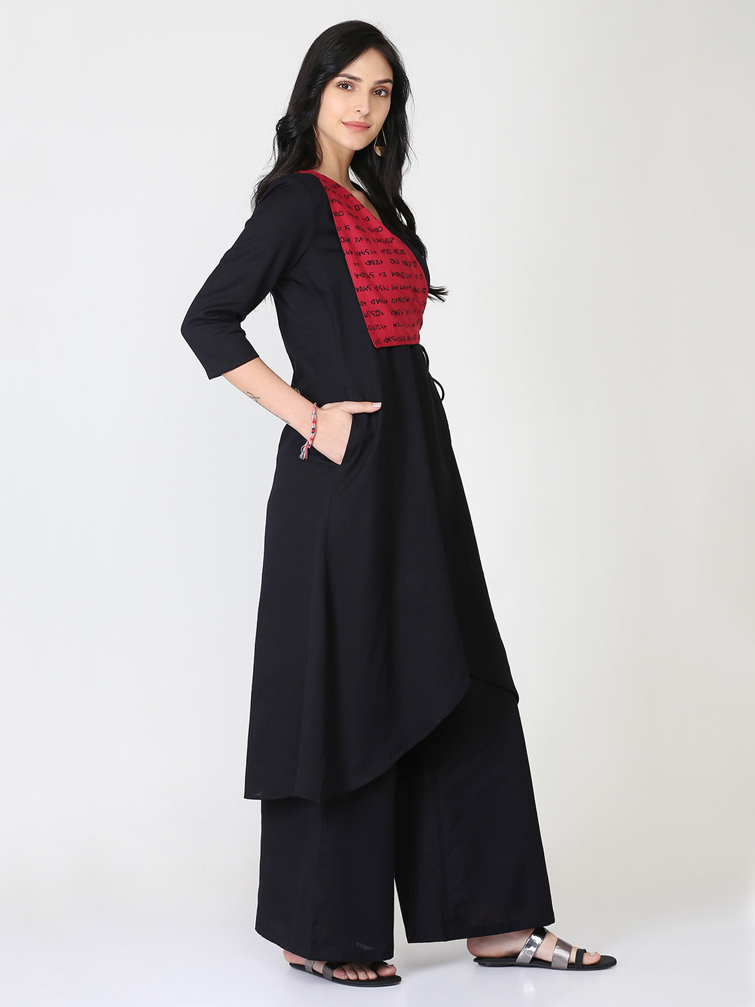 Abhishti The Speech in cotton Linen High LowAngrakha