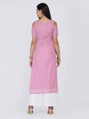 Baswada Long Cold Shoulder Kurta