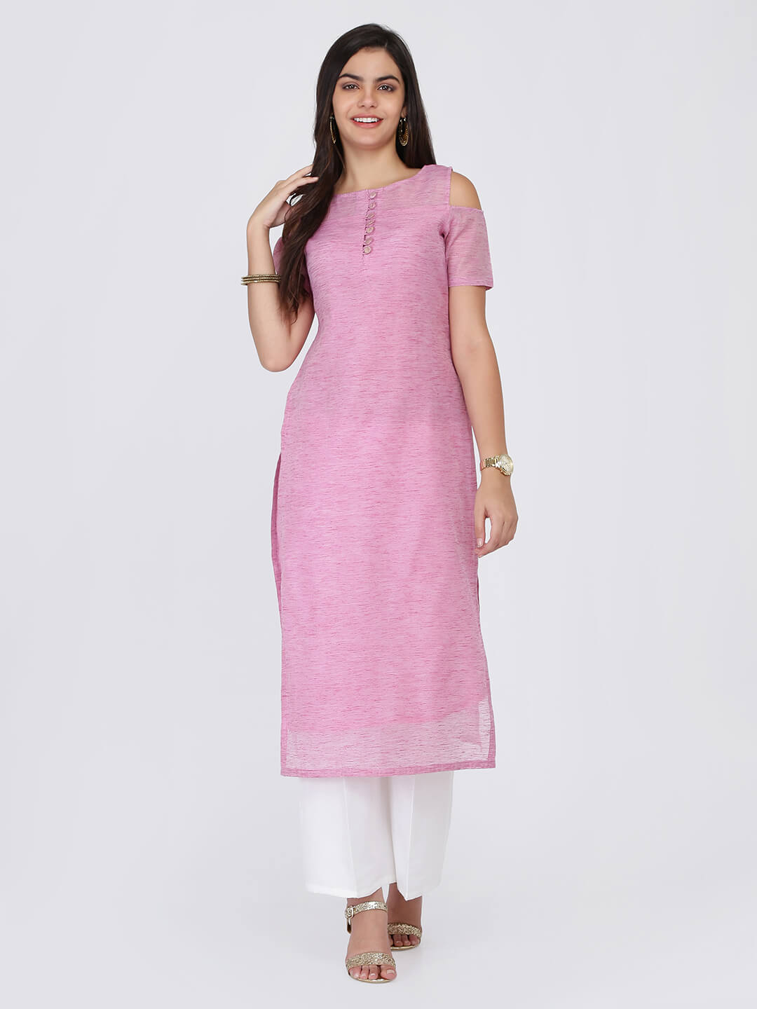 Baswada Long Cold Shoulder Kurta