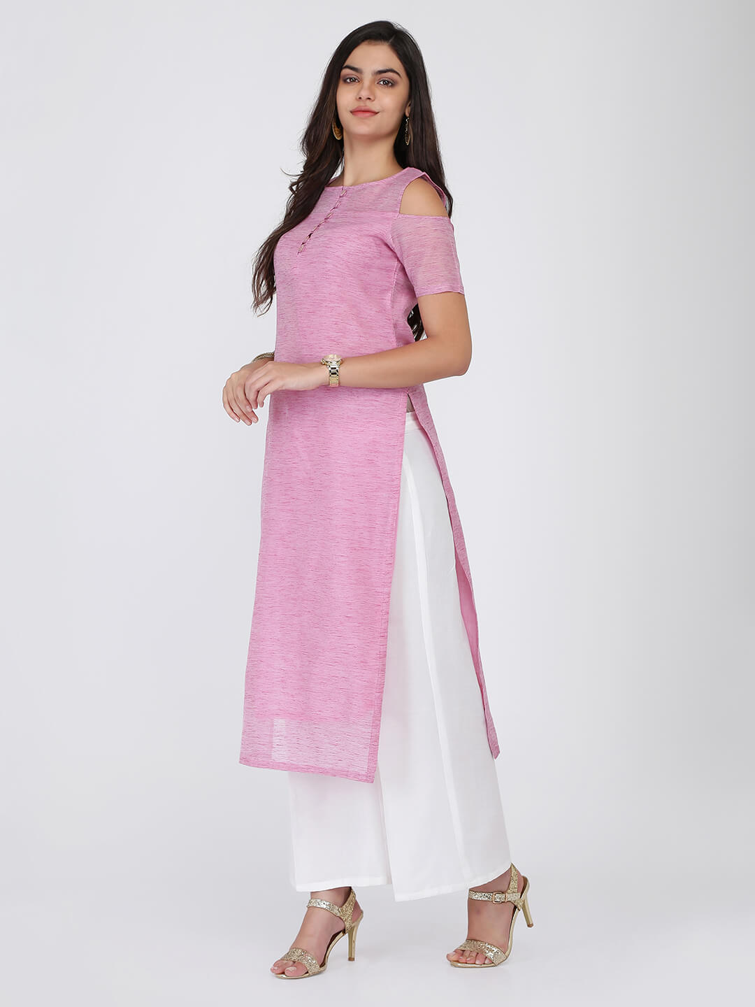 Baswada Long Cold Shoulder Kurta