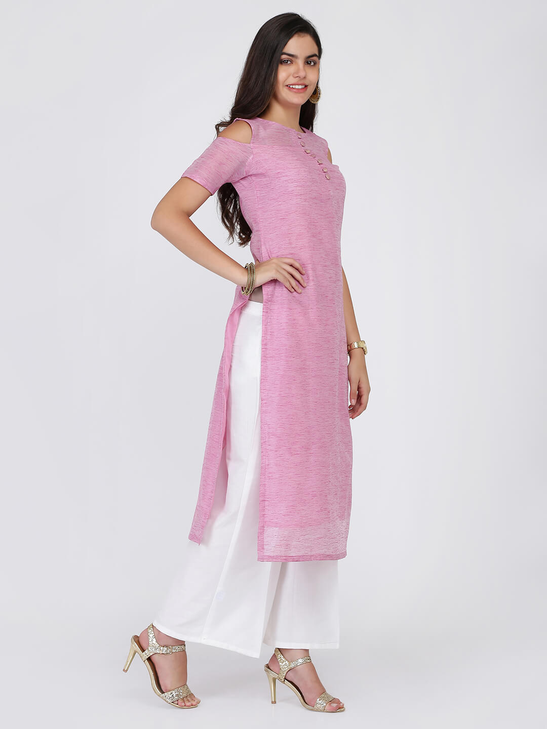 Baswada Long Cold Shoulder Kurta