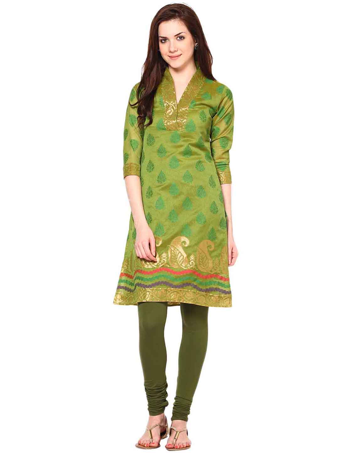 Abhishti Banarasi chandheri kurta with zari detail