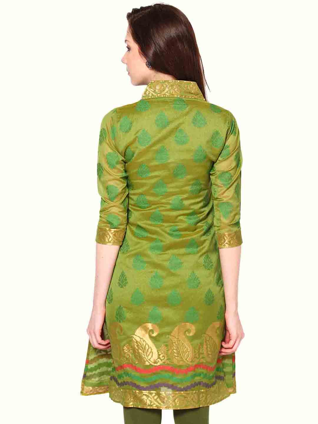 Abhishti Banarasi chandheri kurta with zari detail