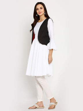 Abhishti Cotton linen anarkali with jacket