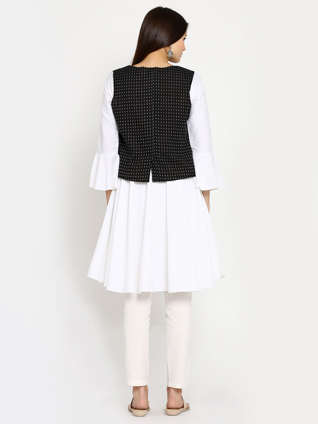 Abhishti Cotton linen anarkali with jacket