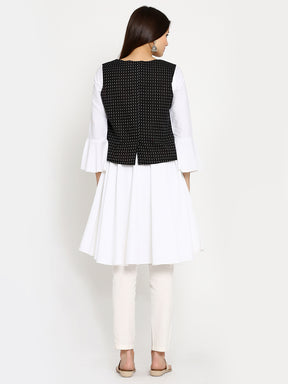 Abhishti Cotton linen anarkali with jacket