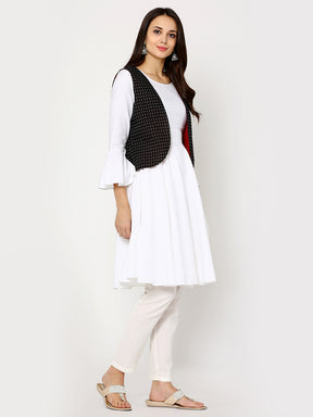 Abhishti Cotton linen anarkali with jacket
