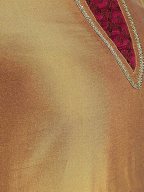 Abhishti Tiered dress with Brocade Inserts and lace detail