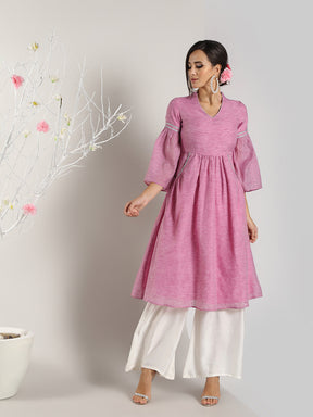 Abhishti Cotton Baswada Flared Pastel Kurta