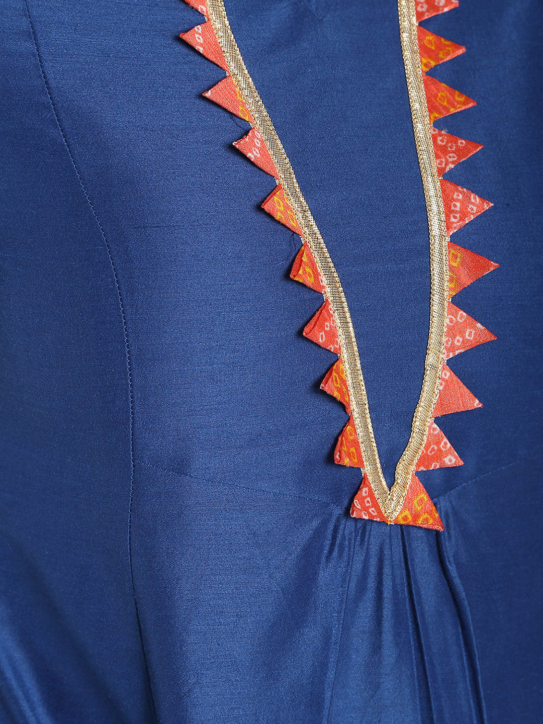 Abhishti Cotton Silk Kurta with Bandhani Lace