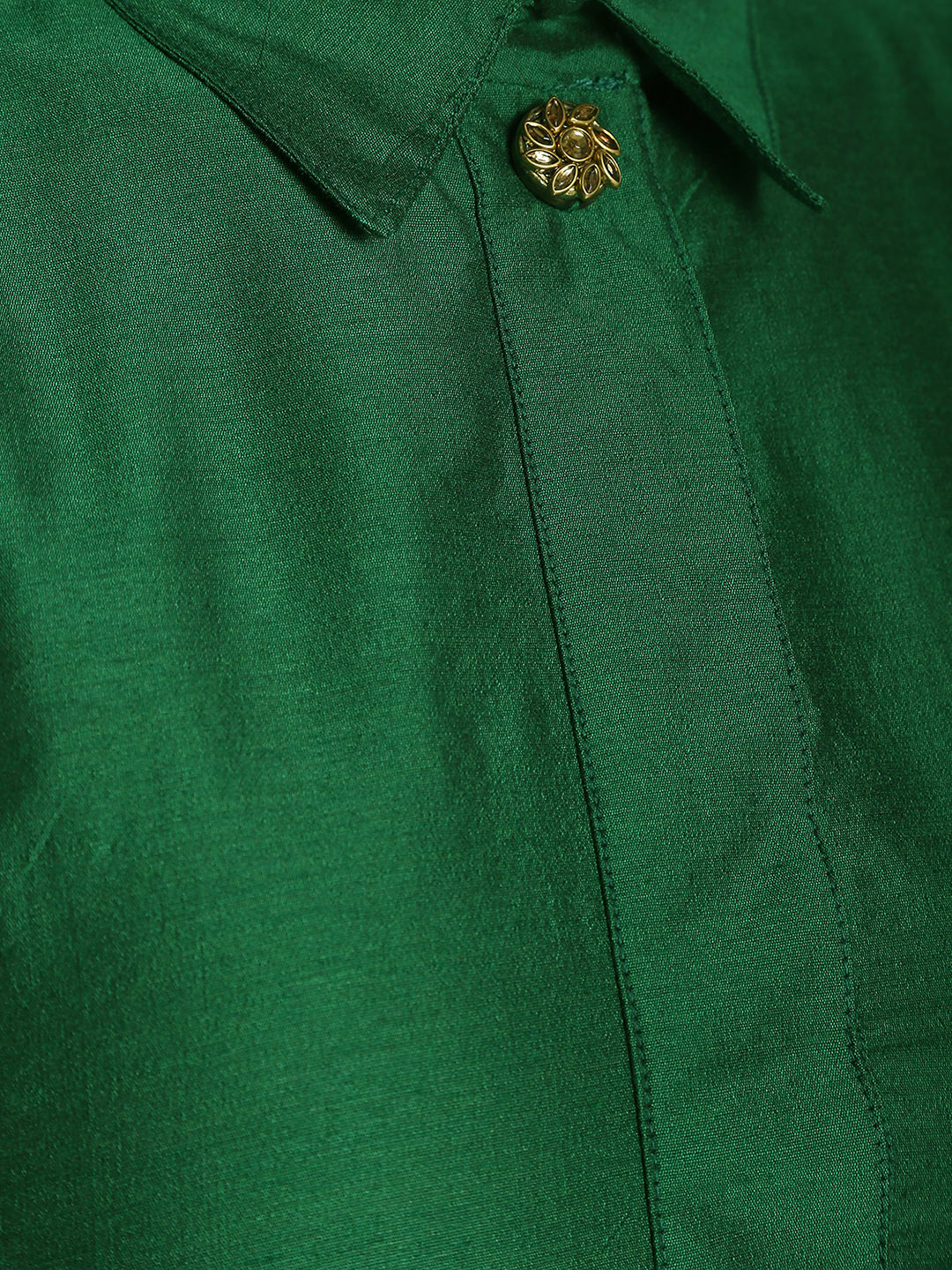 Abhishti Cotton Silk Asymmetric Kurta with Cotrast side details