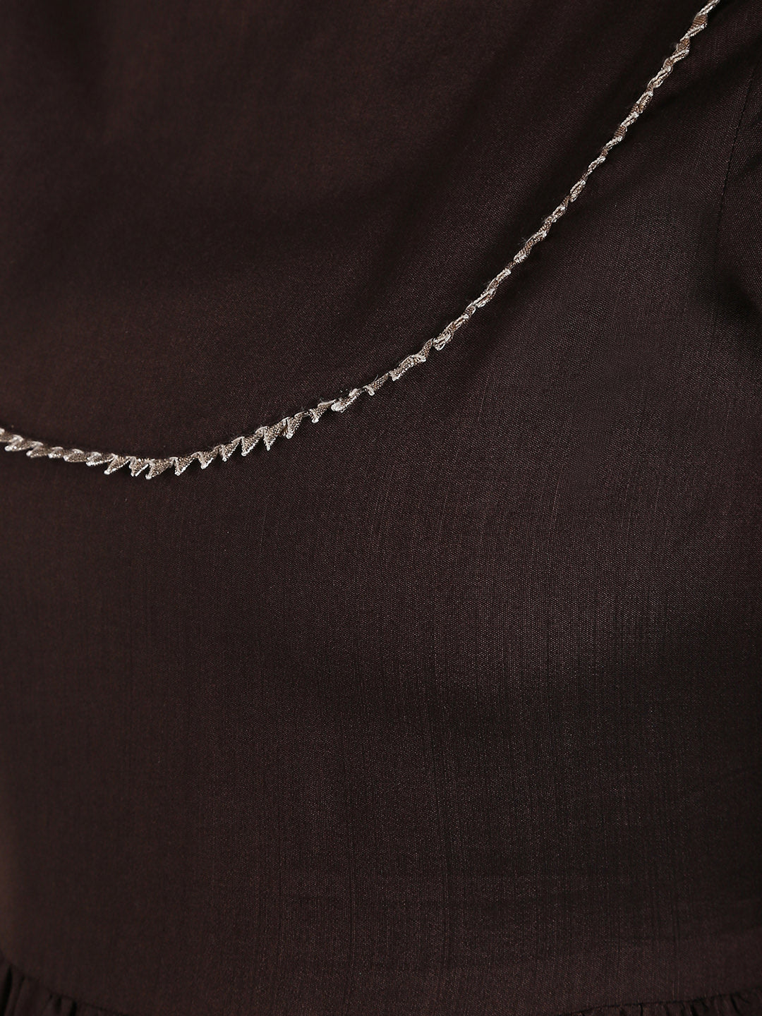Abhishti Cotton Silk Tiered Flared Kurta with Lace Yoke detail