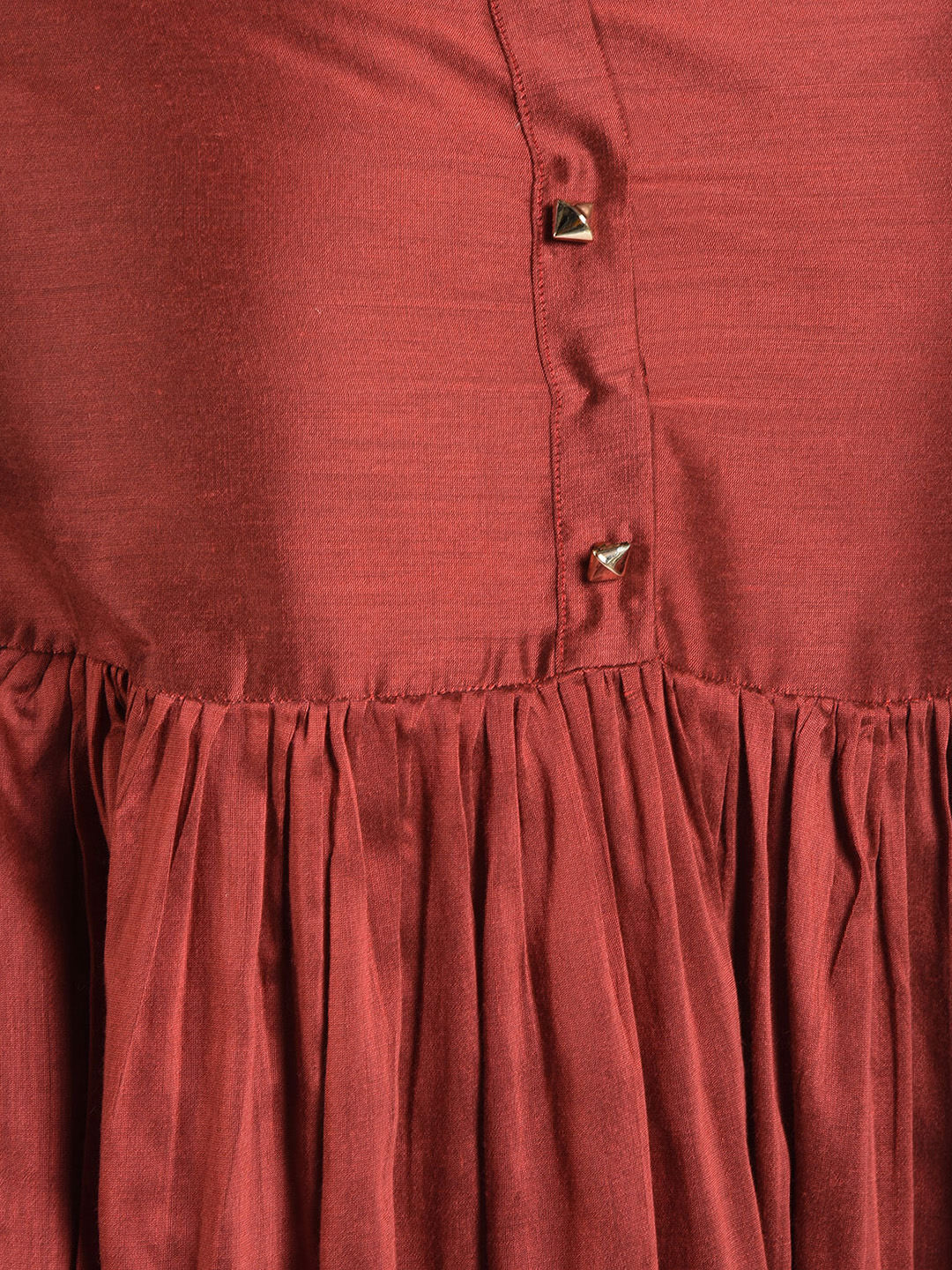 Abhishti Cotton Silk Kurta with Gathered Bell Sleeve
