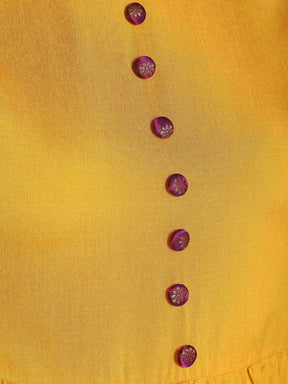 Abhishti Cotton Silk Anarkali Kurta with Tanchoi Border and button details