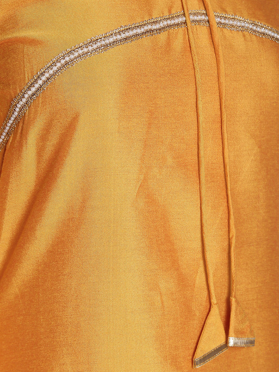 Abhishti Cotton Silk A-line Kurta with Bishop Sleeves