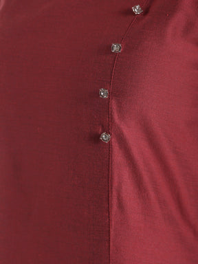 Abhishti Cotton Silk Angrakha Layered Asymmetric Kurta