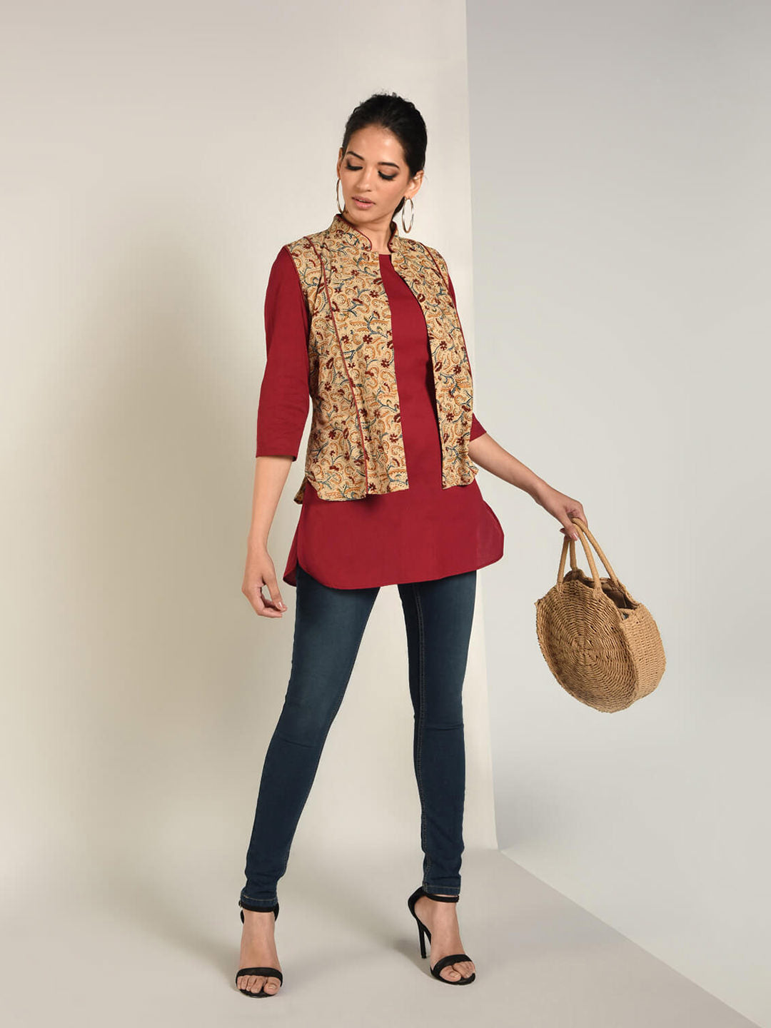 Kalamkari Jacket Kurti