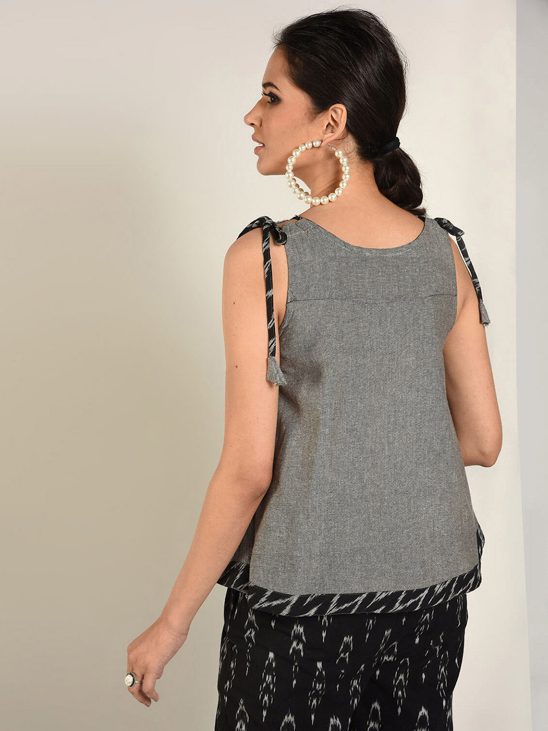 Abhishti Ikat detailed Cotton summer Tank Top