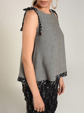 Abhishti Ikat detailed Cotton summer Tank Top