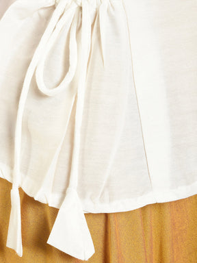 Abhishti Cotton Silk Flared top with Dori Tie up Detail