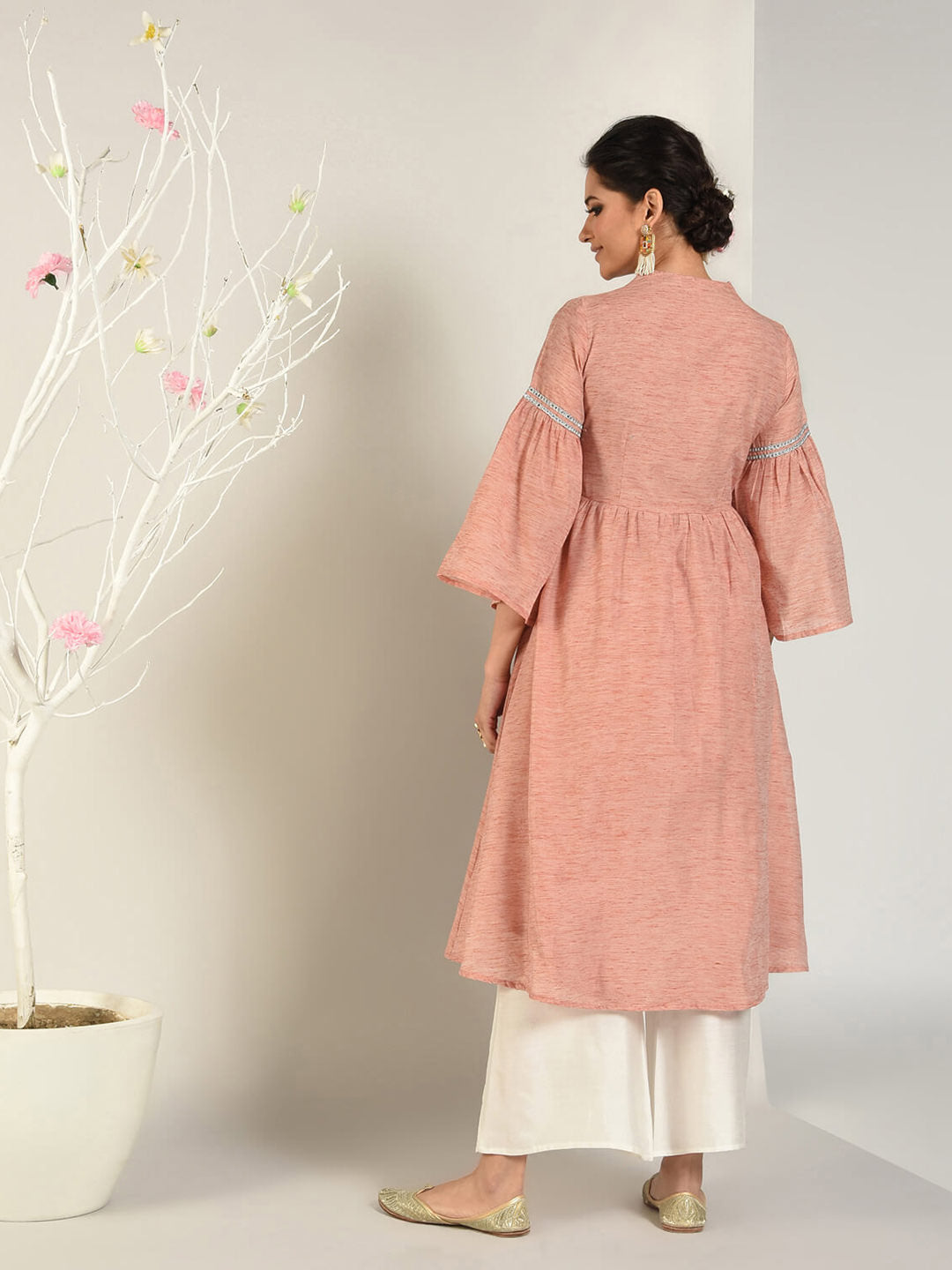 Abhishti Cotton Baswada Flared Pastel Kurta