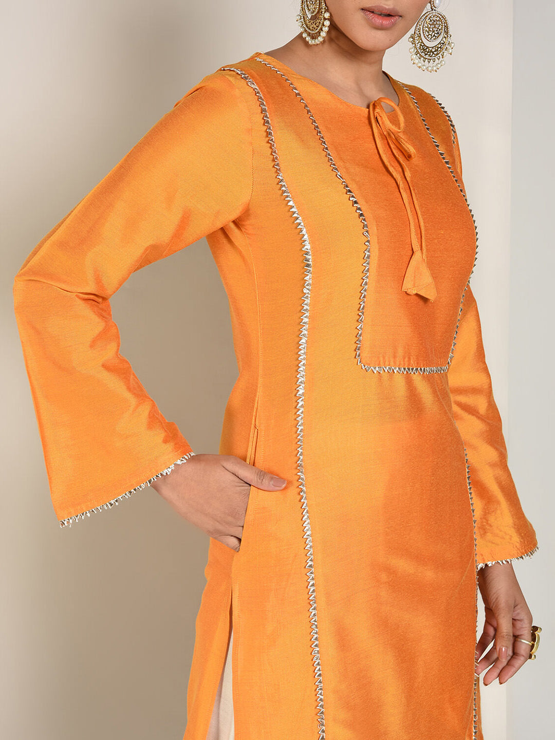 Turmeric Banarasi Panelled Kurta
