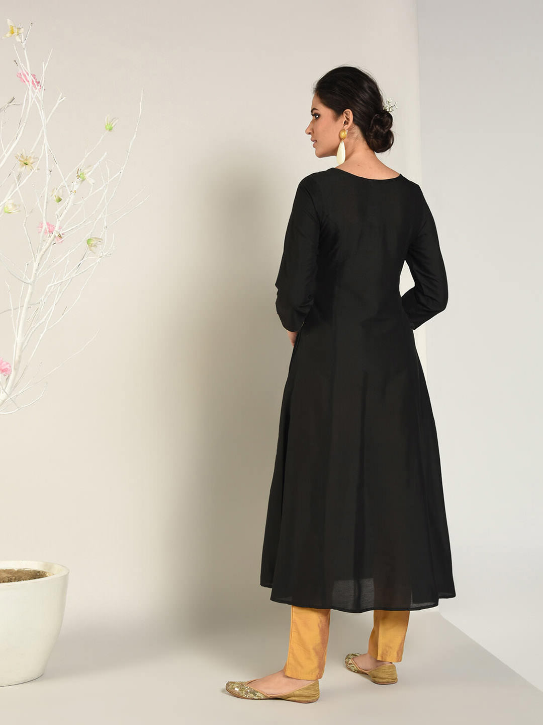 Abhishti Cotton Silk Kalidar Princess cut flared kurta