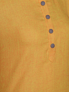 Contratting fabric button Straight cotton kurta