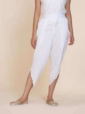 Abhishti cotton crepe tulip pant White