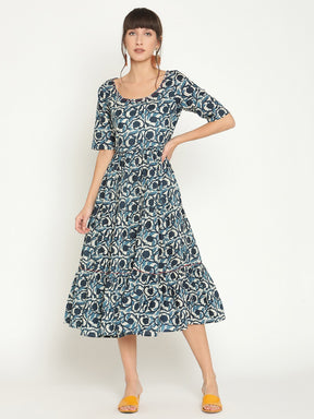 Abhishti printed tiered midi dress
