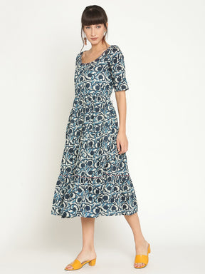 Abhishti printed tiered midi dress