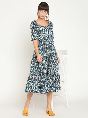 Abhishti printed tiered midi dress