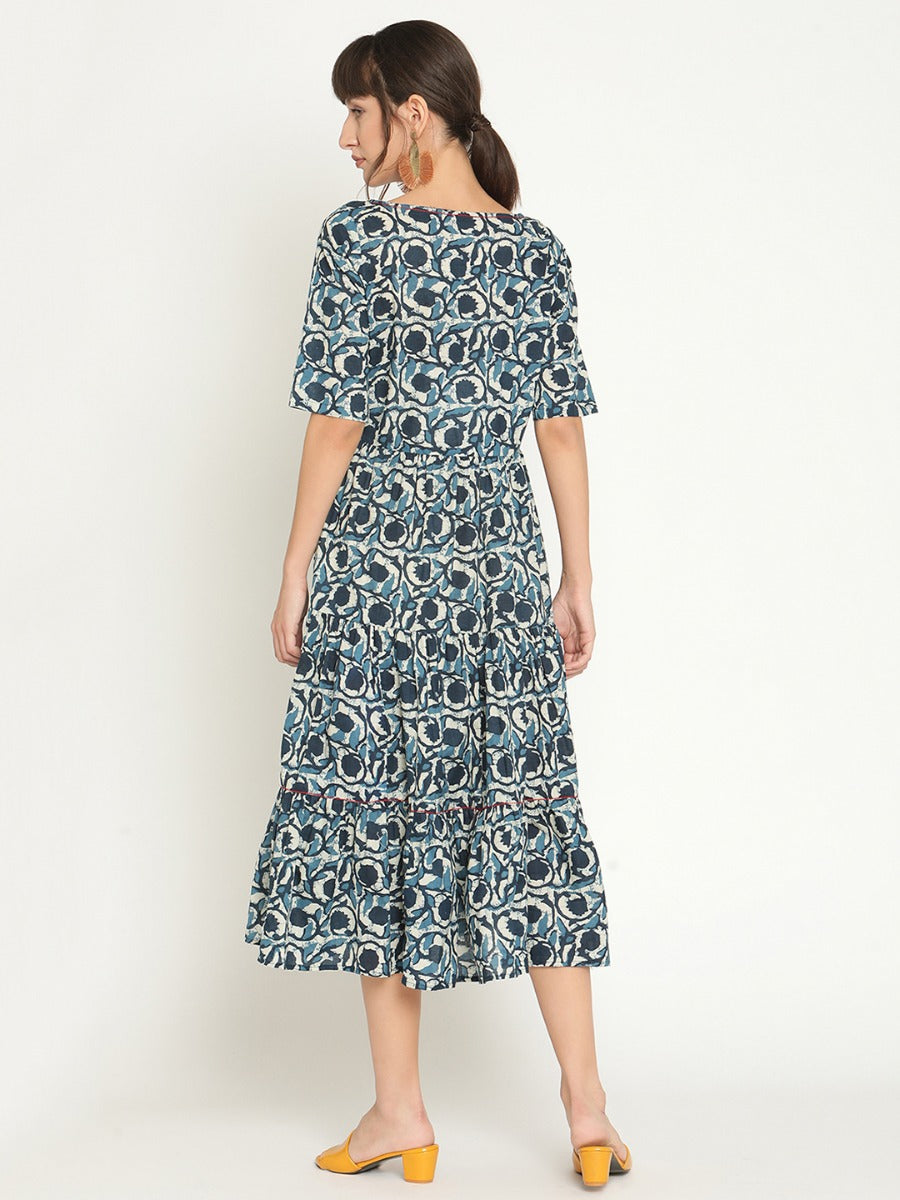 Abhishti printed tiered midi dress