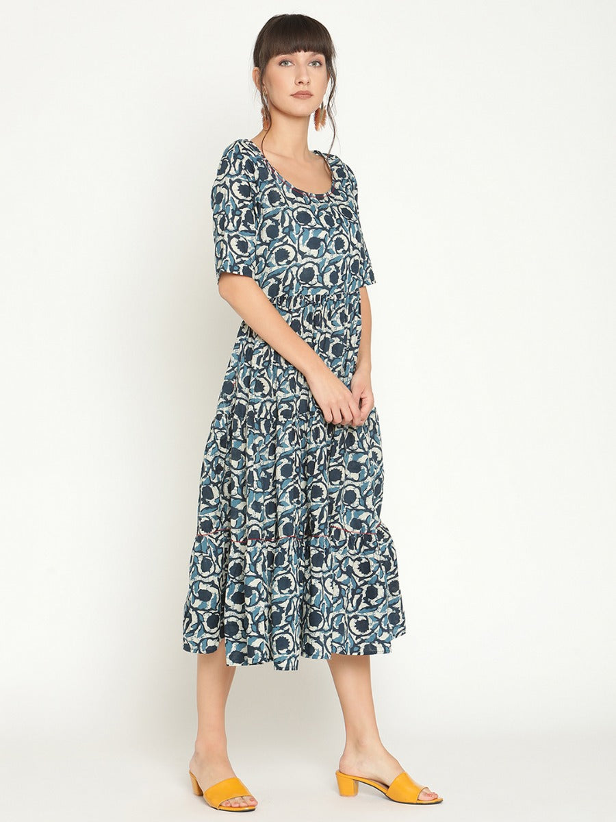 Abhishti printed tiered midi dress
