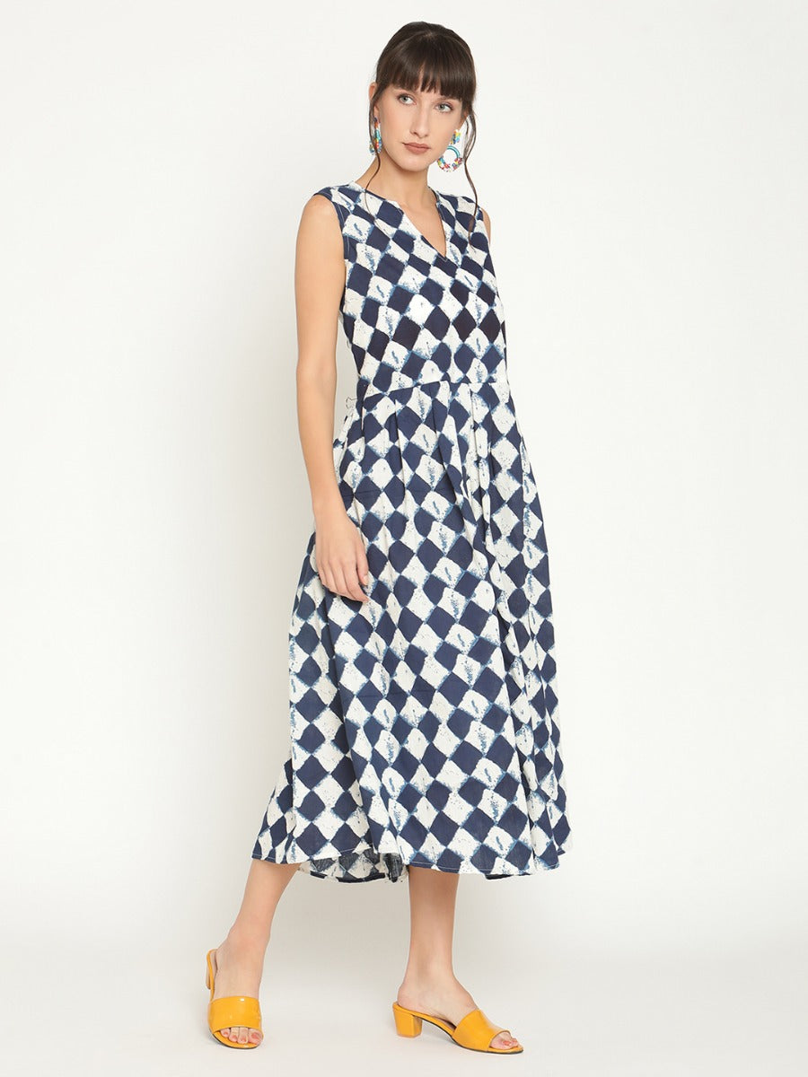 Abhishti printed box pleated midi dress