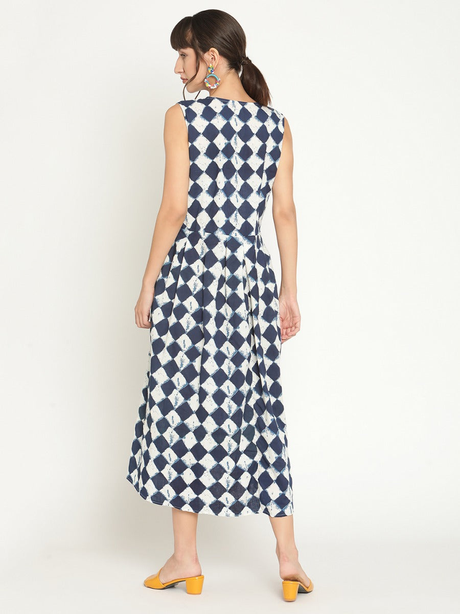 Abhishti printed box pleated midi dress