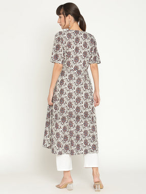 Abhishti U-waistline printed kurta-Multi