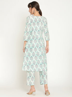 Abhishti printed angrakha kurta with dori tie-up-Multi