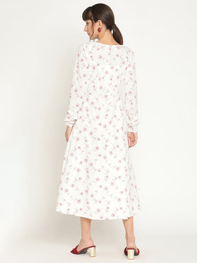 Abhishti floral printed jacket with dori tie-up