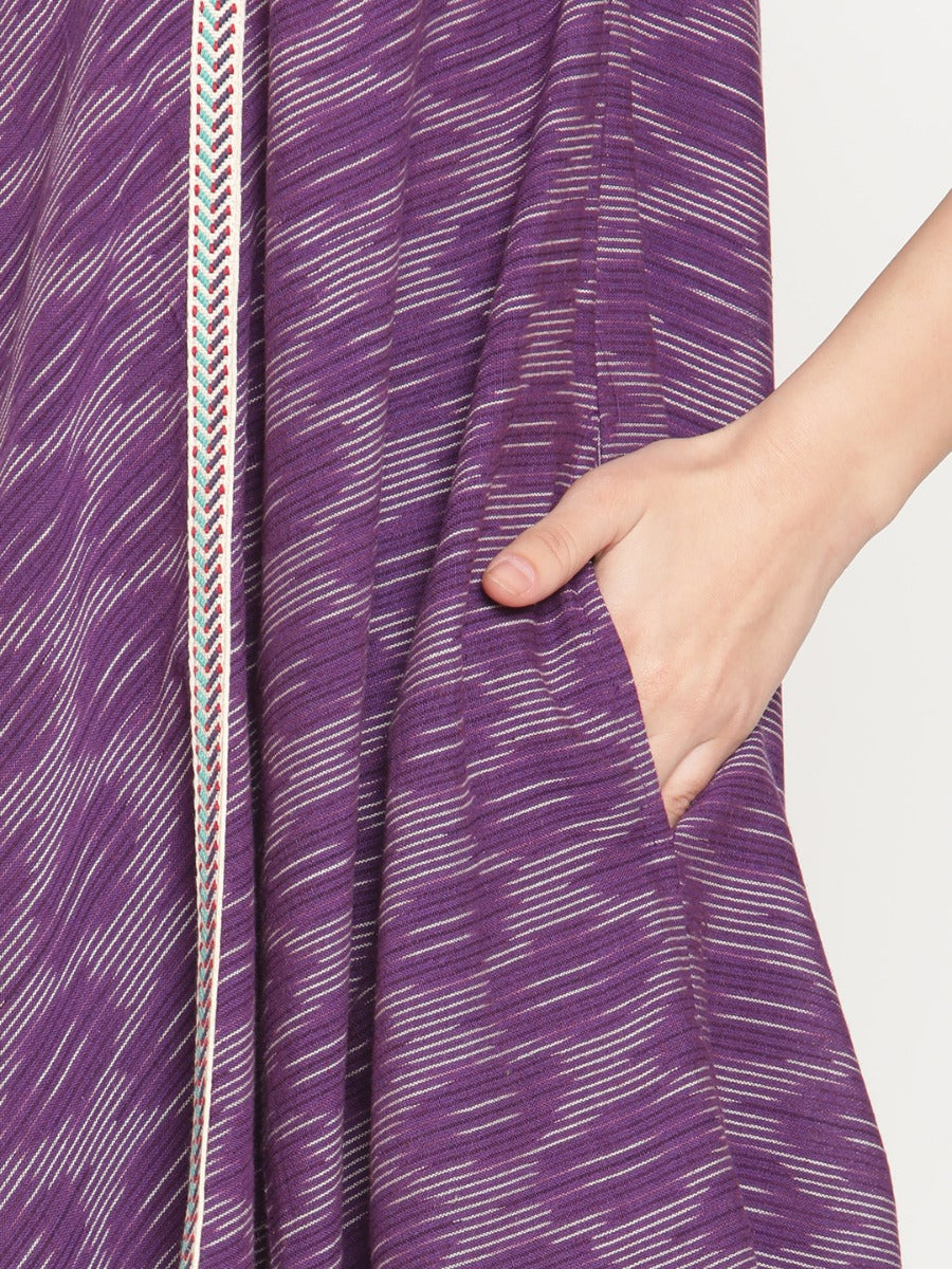 Russian Violet Circular Ikat Kurta