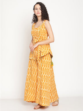 Ochre Yellow Sleeveless Ikat Tunic