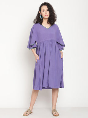 Very Peri Kimono Sleeves Dress