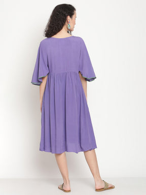 Very Peri Kimono Sleeves Dress