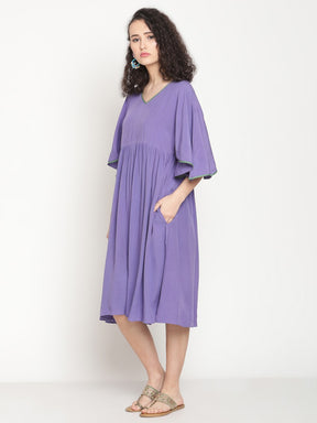 Very Peri Kimono Sleeves Dress