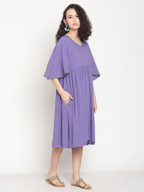 Very Peri Kimono Sleeves Dress