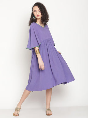 Very Peri Kimono Sleeves Dress