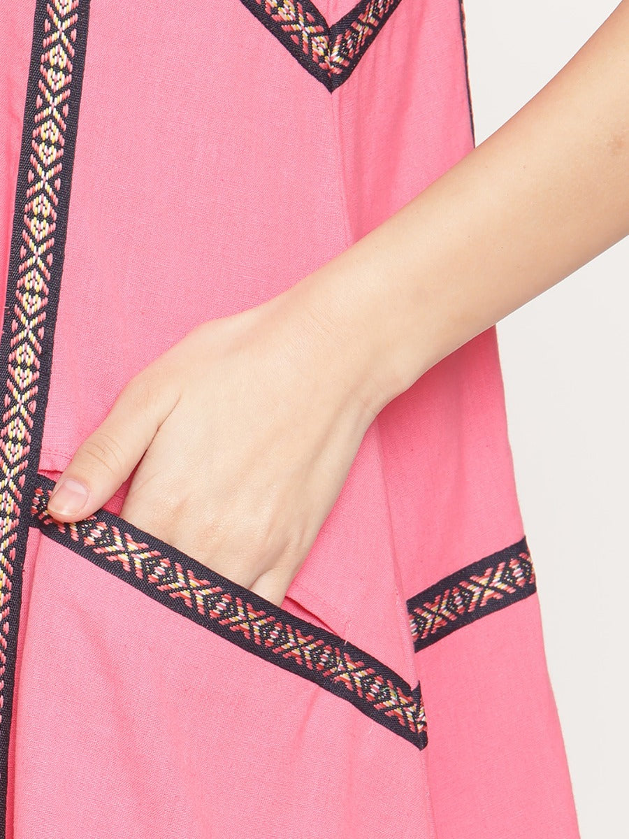 Bubblegum Pink Jacquard Lace Maxi Dress