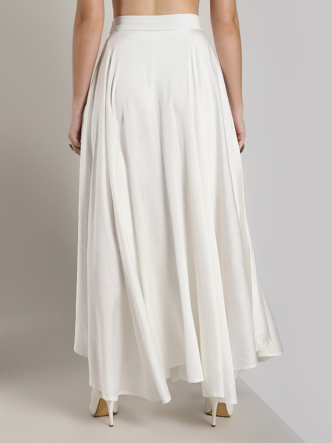 Rochas Logo Long Skirt in White | Lyst