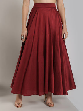 Banarasi Maroon Skirt