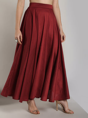 Banarasi Maroon Skirt
